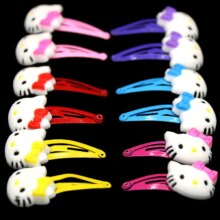 Hello Kitty Cartoon Soft Plastic Snap Hairpin Hello Kitty Cartoon Soft Plastic Snap Hairpin