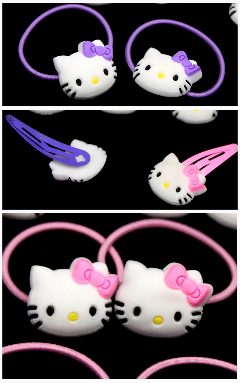Hello Kitty Cartoon Soft Plastic Snap Hairpin