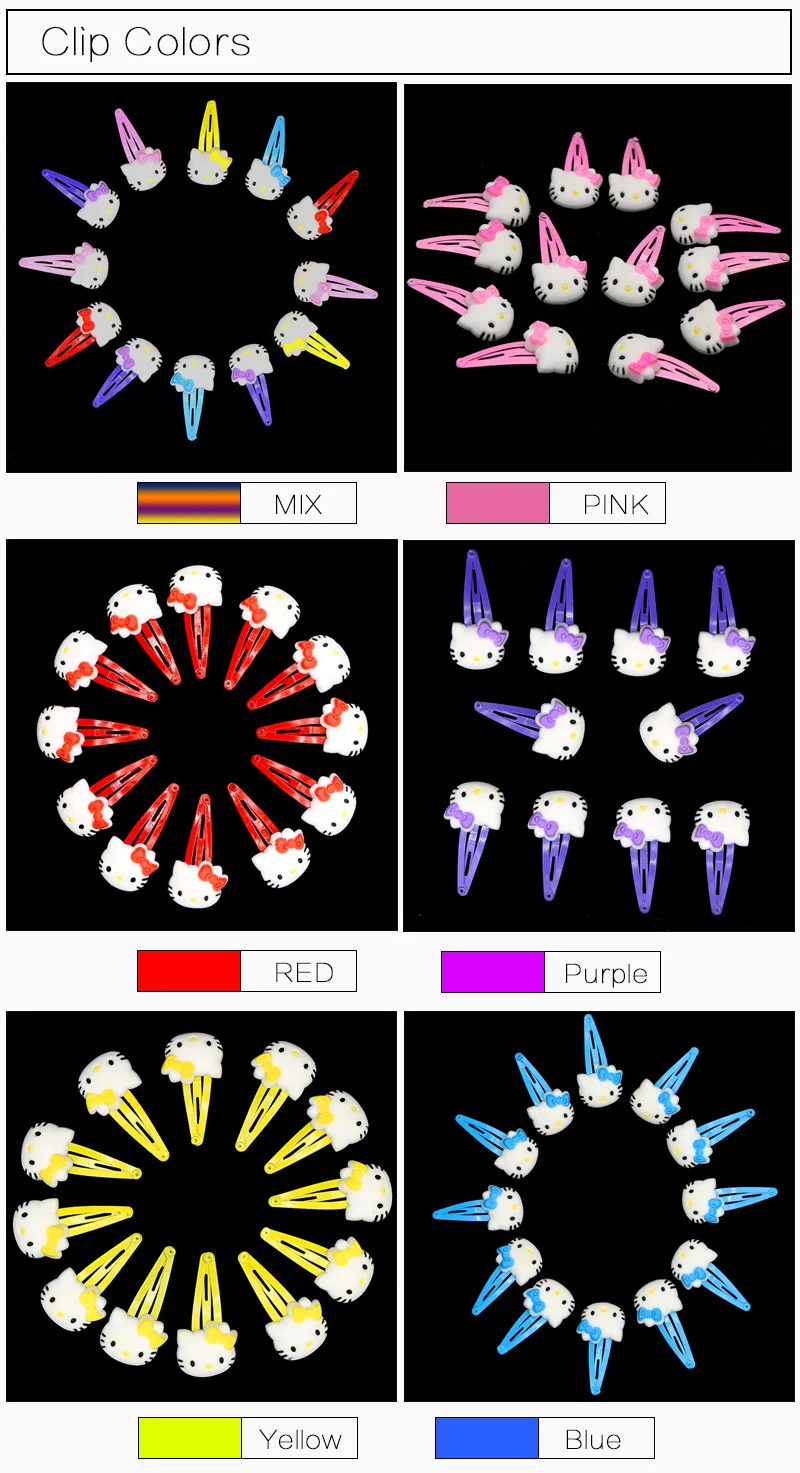 Hello Kitty Cartoon Soft Plastic Snap Hairpin