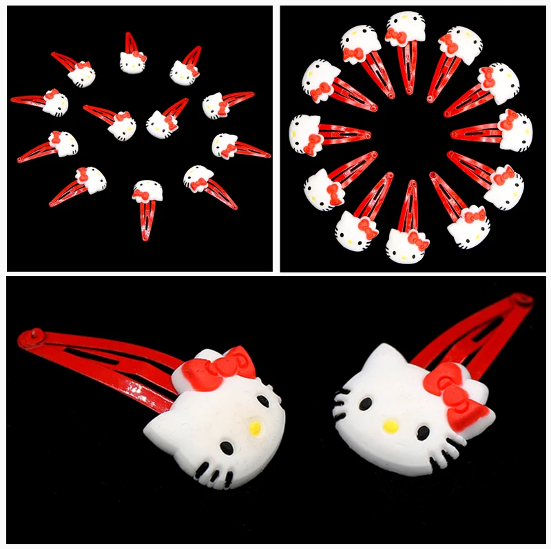 Hello Kitty Cartoon Soft Plastic Snap Hairpin