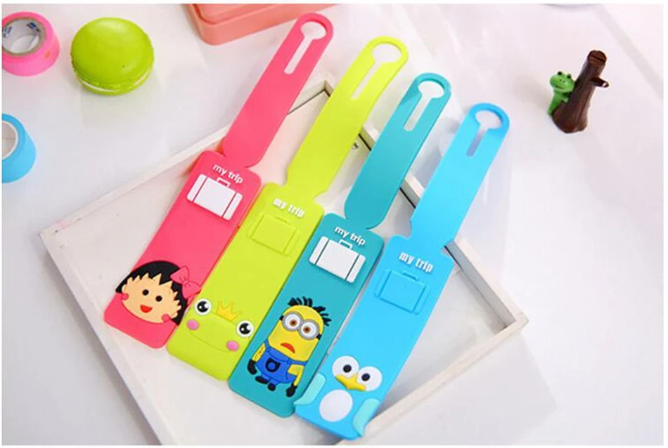 Cartoon Hello Kitty Duck Prints Suitcase Tag ID Holder Accessories