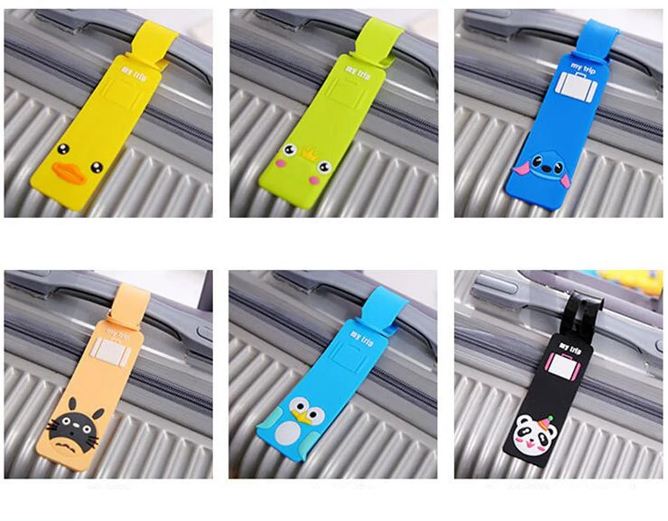 Cartoon Hello Kitty Duck Prints Suitcase Tag ID Holder Accessories