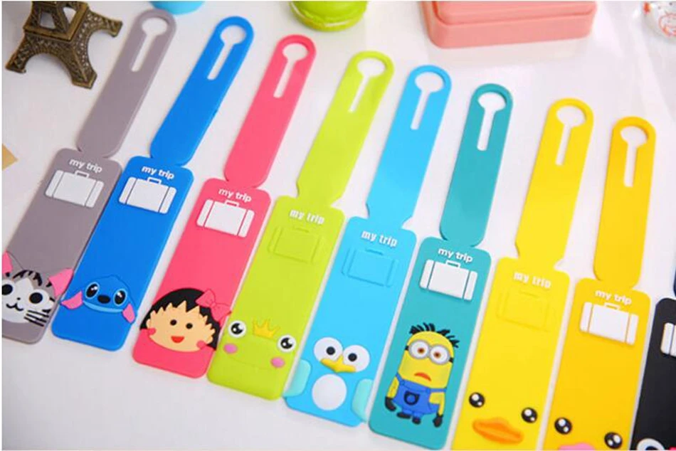 Cartoon Hello Kitty Duck Prints Suitcase Tag ID Holder Accessories