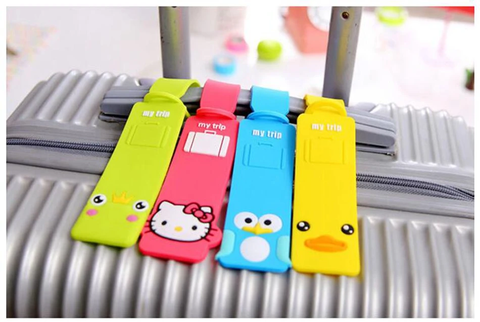 Cartoon Hello Kitty Duck Prints Suitcase Tag ID Holder Accessories
