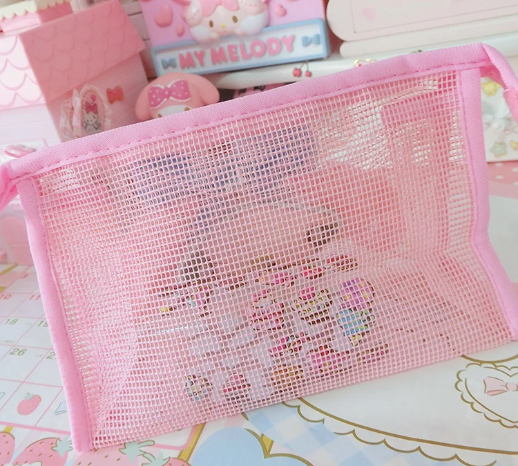 Cartoon Hello Kitty My Melody Cinnamoroll Dog Prints Transparent Cosmetic Bags Portable