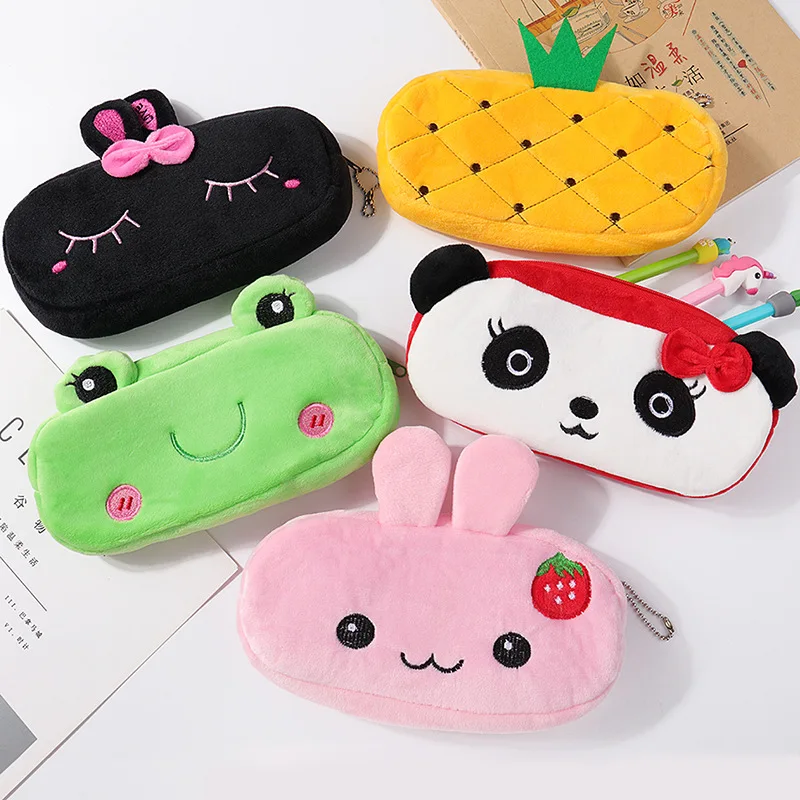 Kawaii Animal Design Plush Cosmetic Bag Case