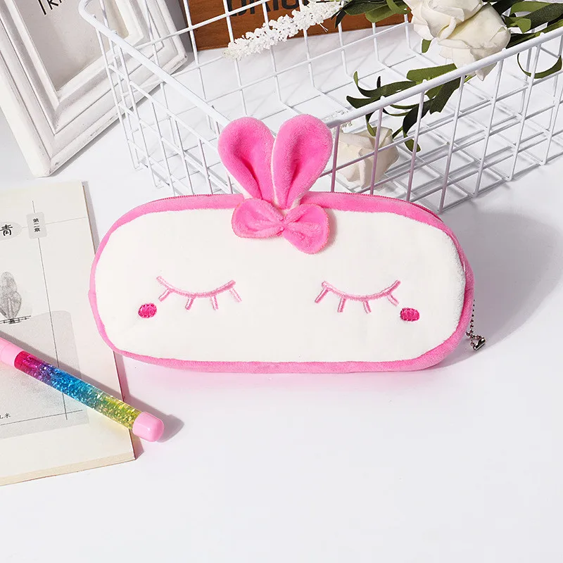 Kawaii Animal Design Plush Cosmetic Bag Case