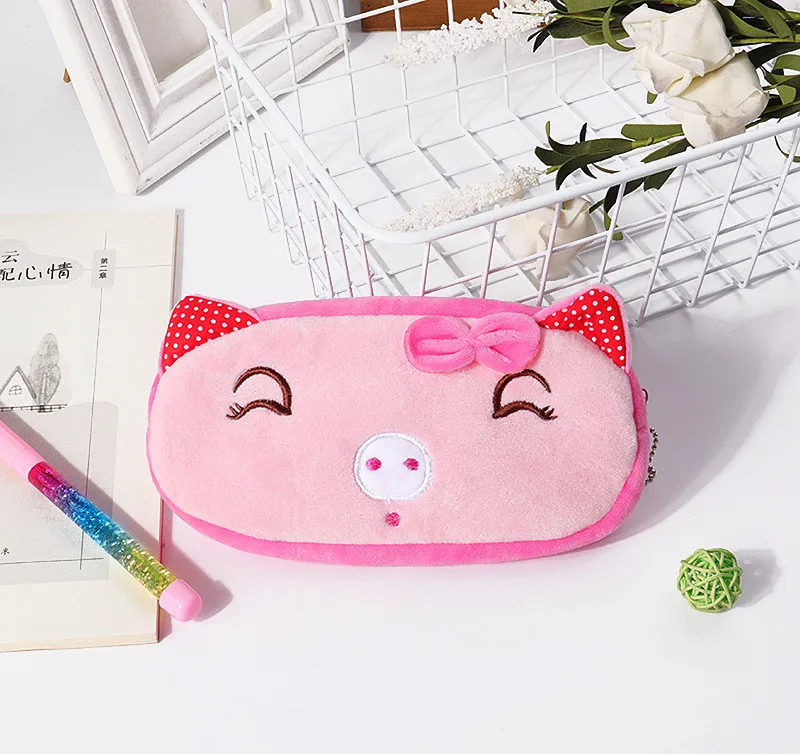 Kawaii Animal Design Plush Cosmetic Bag Case