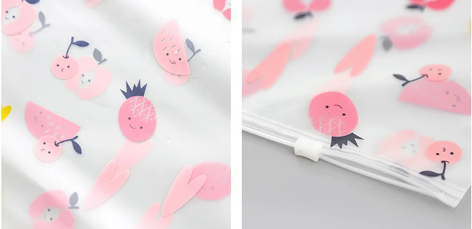 Kawaii Fruit Print Transparent Waterproof Cosmetic Bag