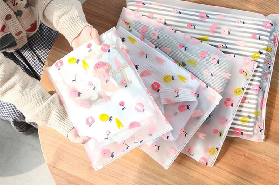Kawaii Fruit Print Transparent Waterproof Cosmetic Bag