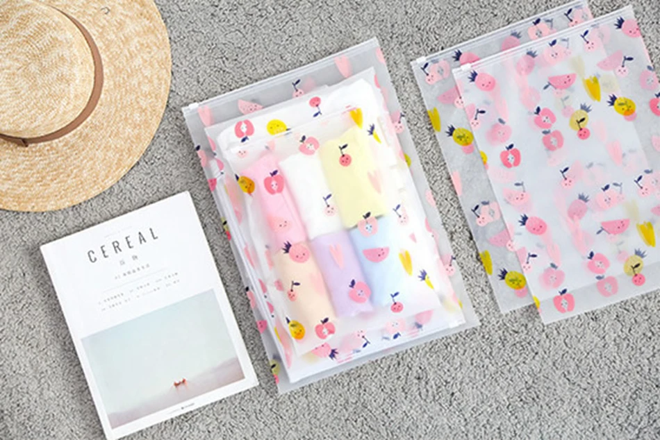 Kawaii Fruit Print Transparent Waterproof Cosmetic Bag