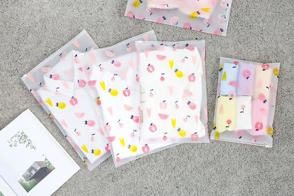 Kawaii Fruit Print Transparent Waterproof Cosmetic Bag
