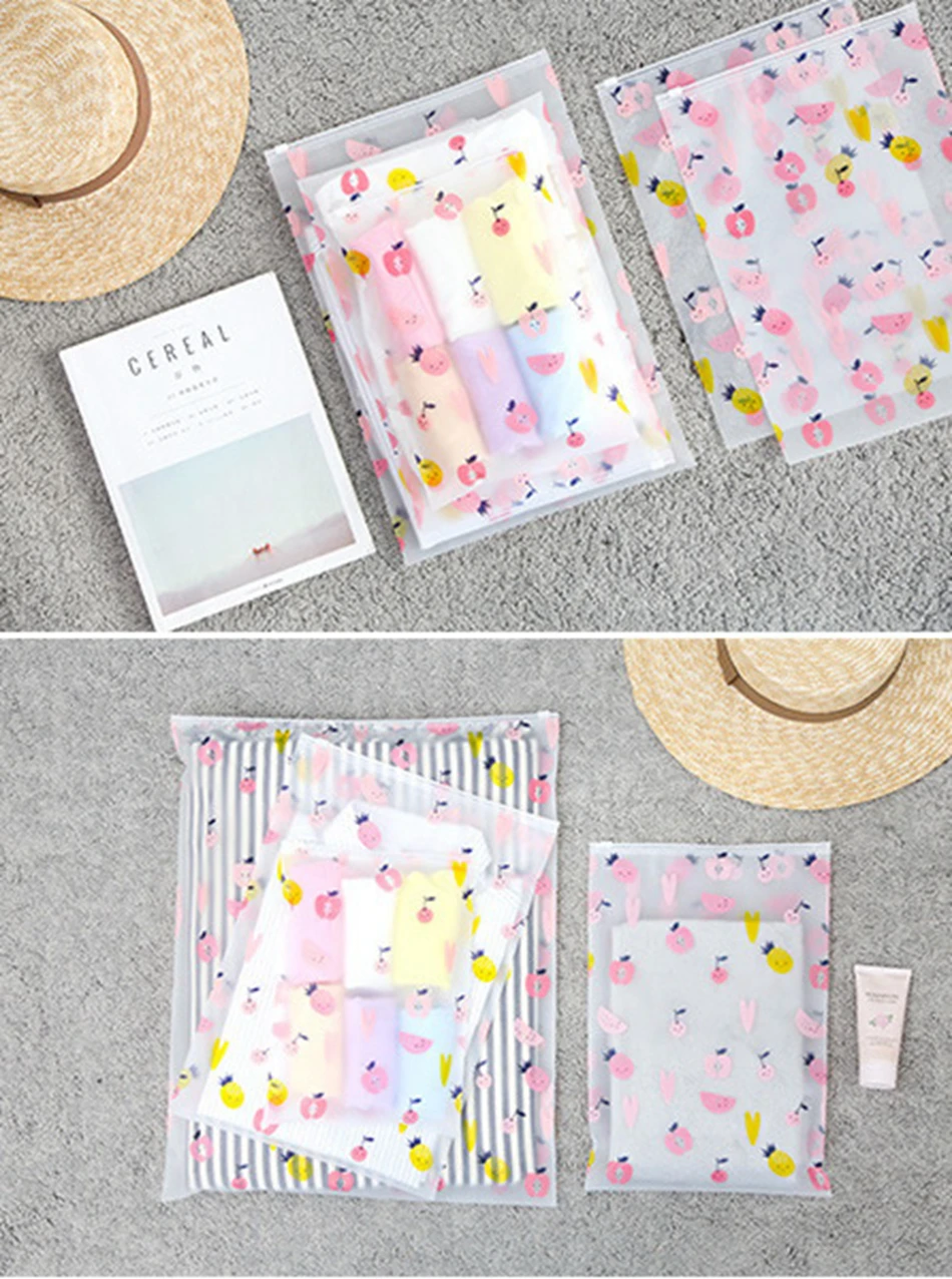 Kawaii Fruit Print Transparent Waterproof Cosmetic Bag