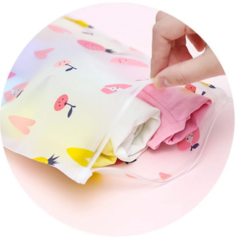 Kawaii Fruit Print Transparent Waterproof Cosmetic Bag