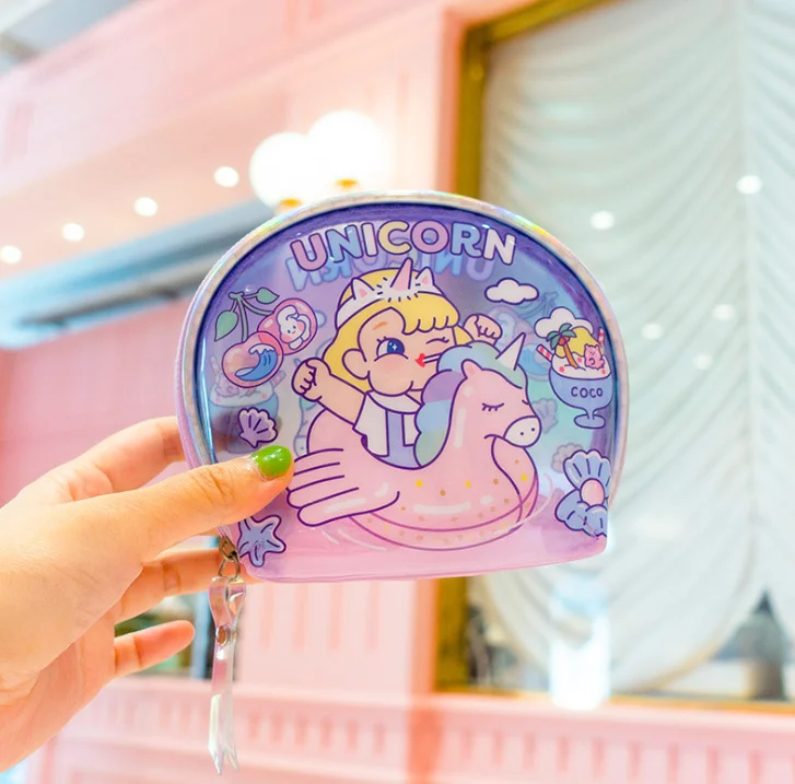 Cartoon Unicorn Rainbow Candy Waterproof Cosmetic Case