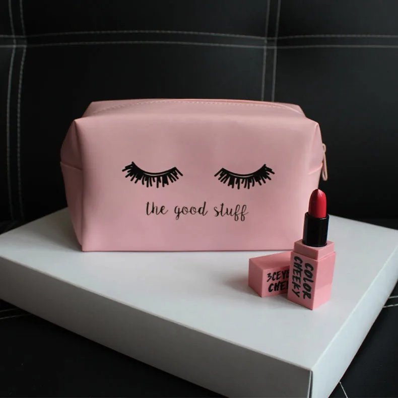 Kawaii Eyelashes PU Makeup Cosmetic Portable Pouch Bag