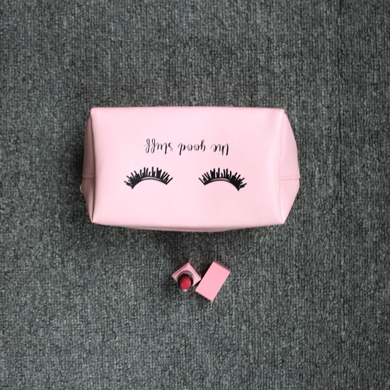 Kawaii Eyelashes PU Makeup Cosmetic Portable Pouch Bag