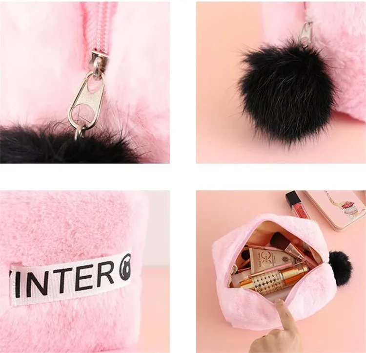 Kawaii Eyelashes PU Makeup Cosmetic Portable Pouch Bag