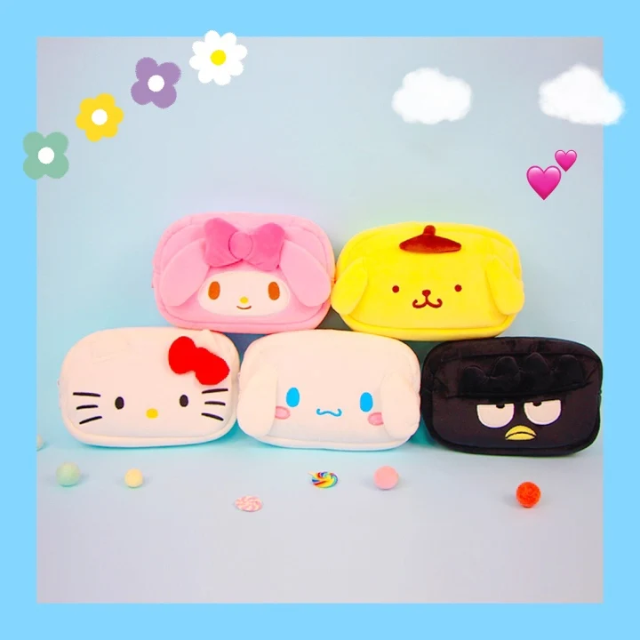 Cartoon Hello Kitty My Melody Cinnamoroll Pompompurin BadBadtz-Maru Cosmetic Bag