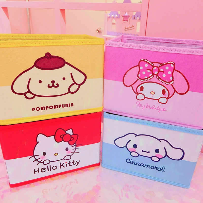 Cartoon Hello Kitty My Melody Cinnamoroll Pudding Dog Folding Storage Box Cartoon Hello Kitty My Melody Cinnamoroll Pudding Dog Folding Storage Box