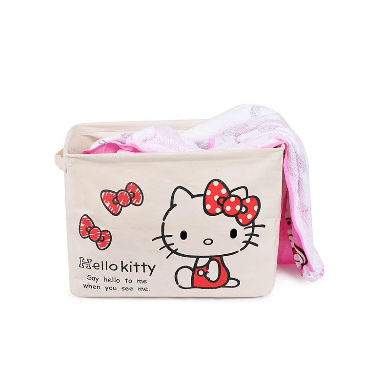 Cartoon Hello Kitty My Melody Canvas Folding Washing Storage Laundry Basket