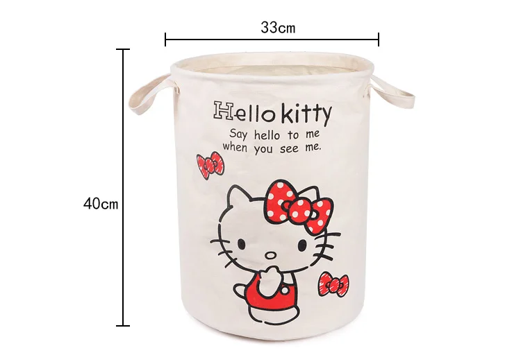 Cartoon Hello Kitty My Melody Canvas Folding Washing Storage Laundry Basket