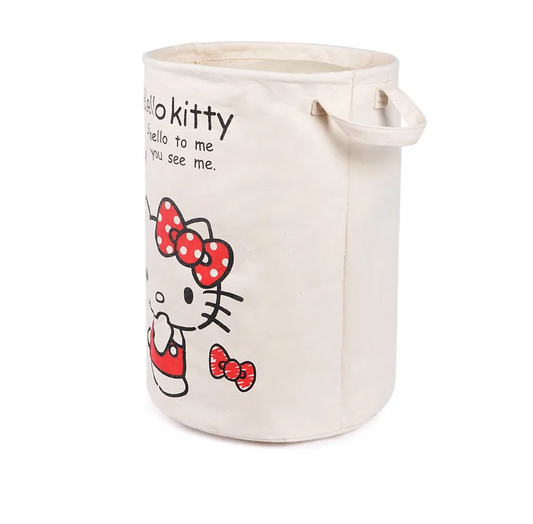 Cartoon Hello Kitty My Melody Canvas Folding Washing Storage Laundry Basket