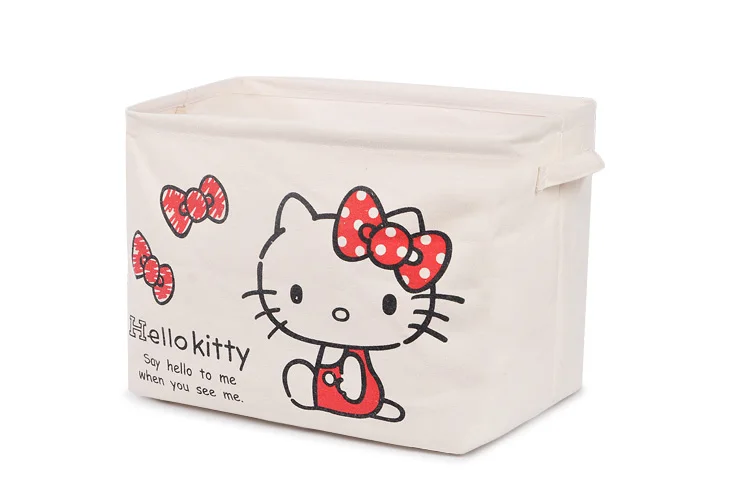 Cartoon Hello Kitty My Melody Canvas Folding Washing Storage Laundry Basket