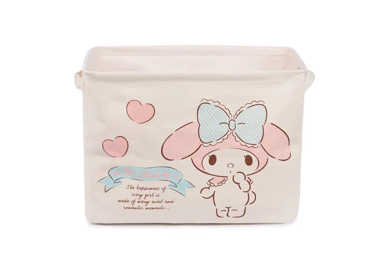 Cartoon Hello Kitty My Melody Canvas Folding Washing Storage Laundry Basket