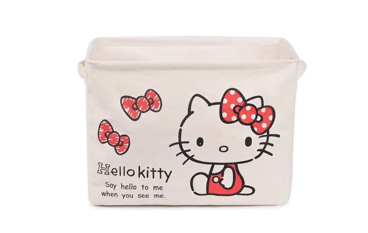 Cartoon Hello Kitty My Melody Canvas Folding Washing Storage Laundry Basket
