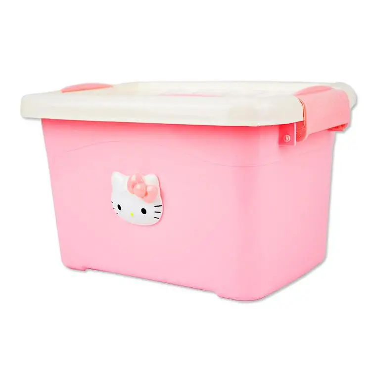 Hello Kitty Cartoon Plastic Container Waterproof Plastic Storage Box With Lid Hello Kitty Cartoon Plastic Container Waterproof Plastic Storage Box With Lid