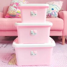 Hello Kitty Cartoon Plastic Container Waterproof Plastic Storage Box With Lid Hello Kitty Cartoon Plastic Container Waterproof Plastic Storage Box With Lid