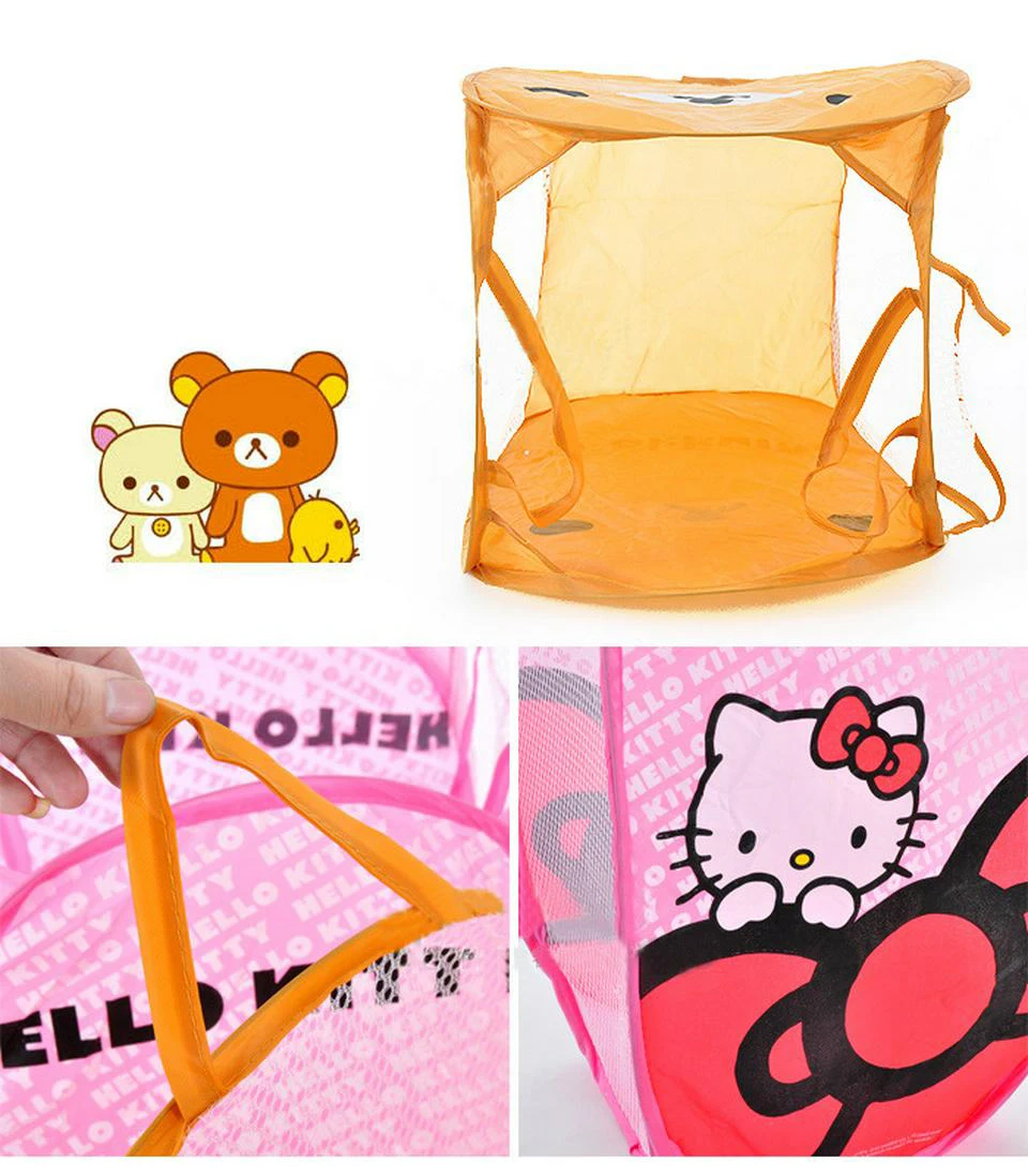 Minions Hello Kitty Cartoon Multi-Functional Folding Dirty Clothing Laundry Bucket