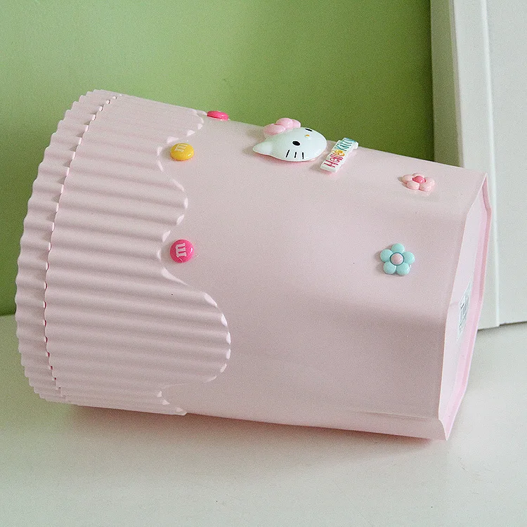 Kawaii Hello Kitty Bathroom Plastic Storage Dustbin Garbage