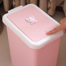 Hello Kitty Cartoon Garbage Can With Lid Foot Hello Kitty Cartoon Garbage Can With Lid Foot