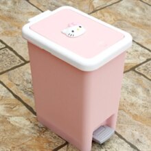 Hello Kitty Cartoon Garbage Can With Lid Foot Hello Kitty Cartoon Garbage Can With Lid Foot