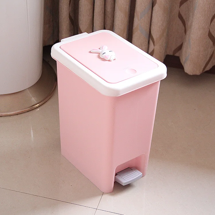 Hello Kitty Cartoon Garbage Can With Lid Foot