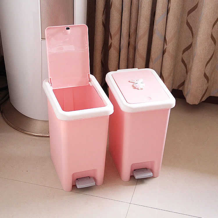 Hello Kitty Cartoon Garbage Can With Lid Foot