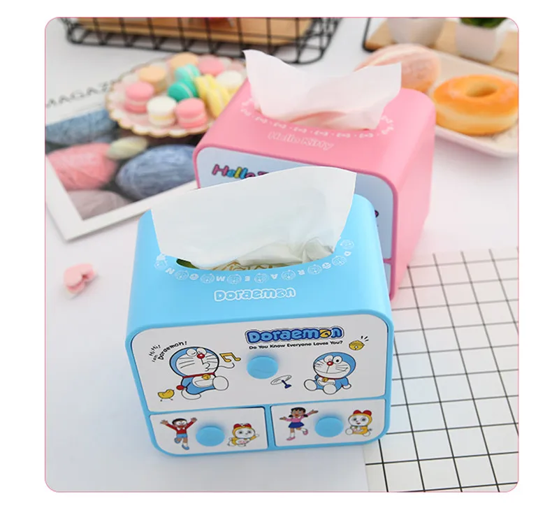 Hello Kitty Cartoon Desktop Storage Multifunctional Tissue Box