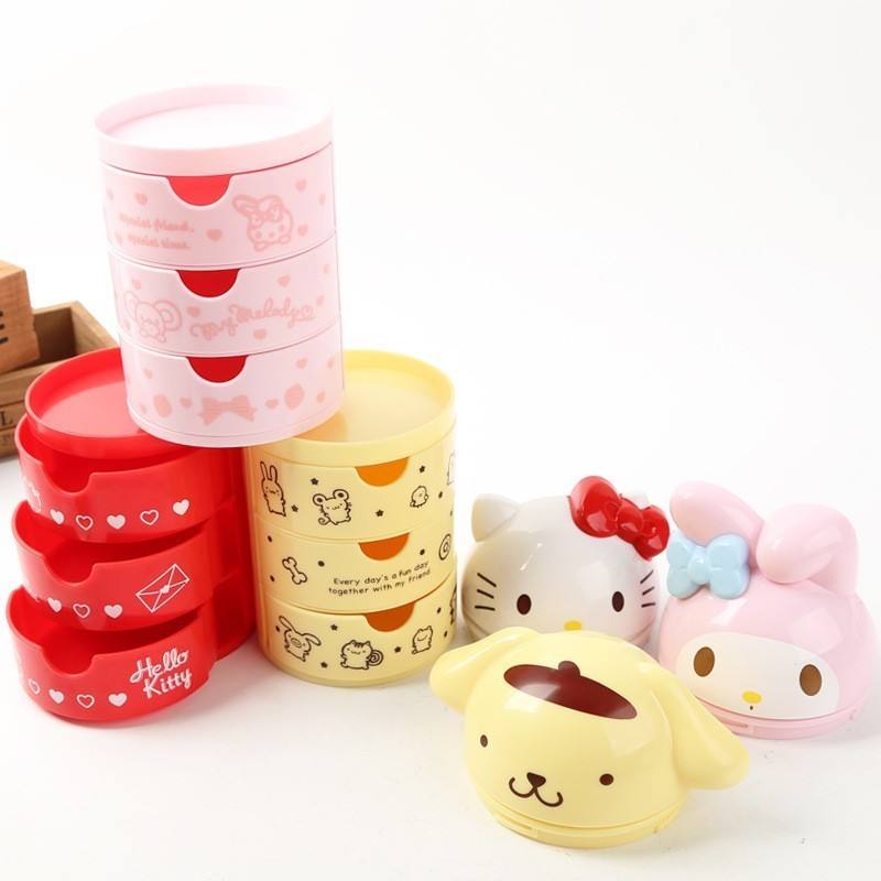 Hello Kitty Cartoon Organizer Storage Plastic Cabinet Mini Drawers Box