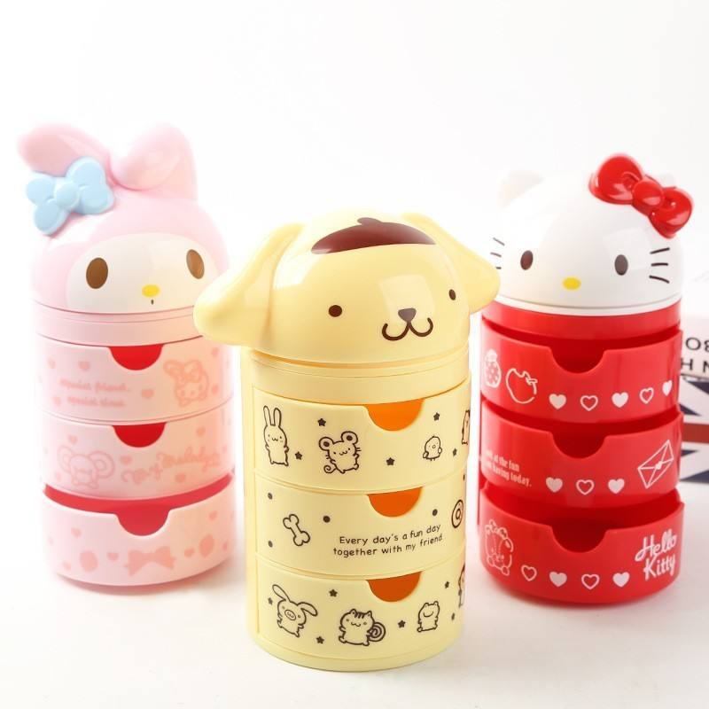 Hello Kitty Cartoon Organizer Storage Plastic Cabinet Mini Drawers Box