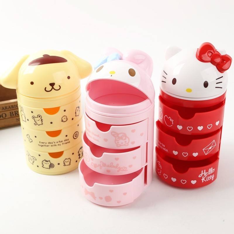 Hello Kitty Cartoon Organizer Storage Plastic Cabinet Mini Drawers Box