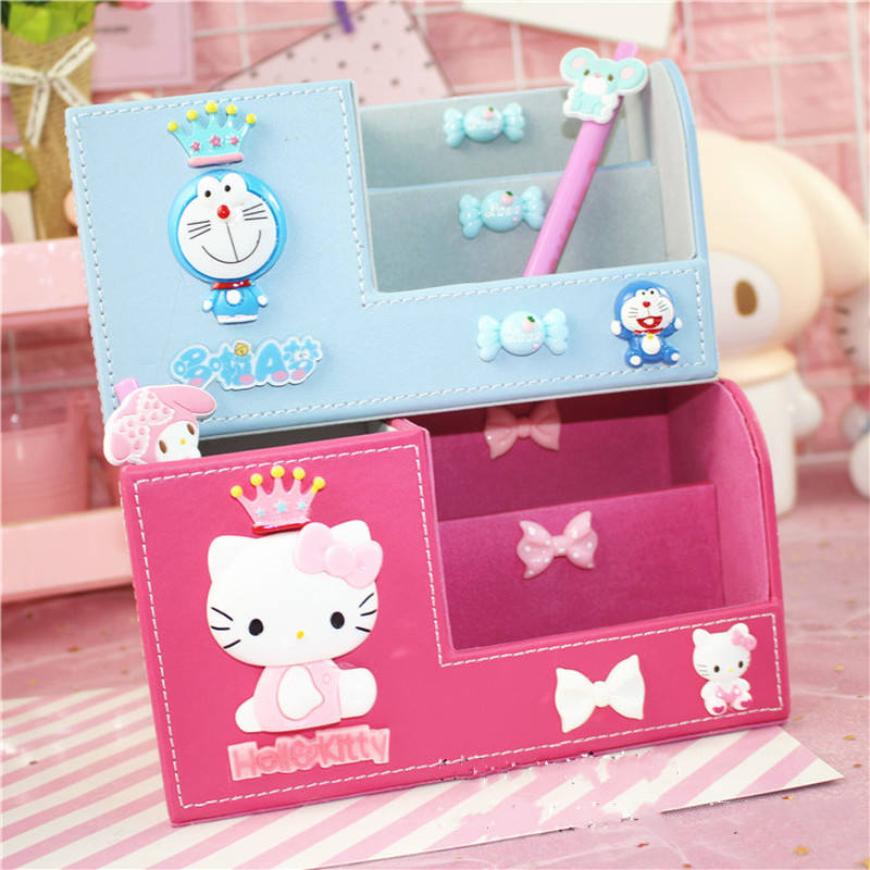 Cartoon Hello Kitty Multifunctional Storage Desktop Pen Container