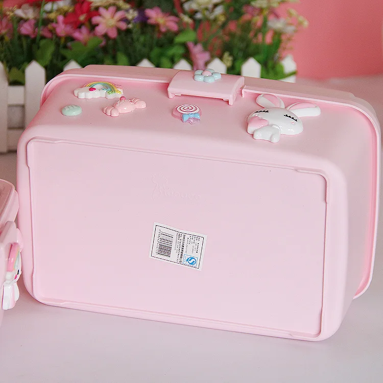 Hello Kitty Cartoon Small Portable Medical Kit Plastic Storage Box
