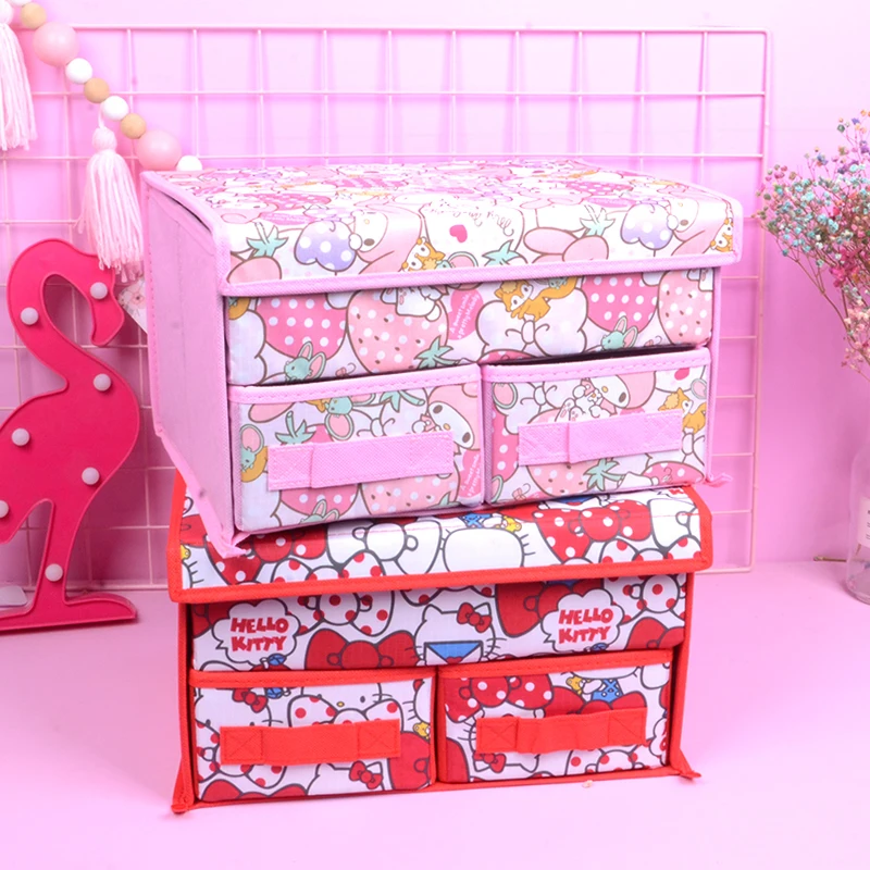 Hello Kitty Cartoon Underwear Foldable Storage Box Drawers