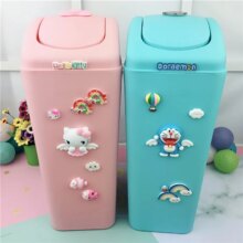 Hello Kitty Cartoon Lid Rolling And Pressing Type Plastic Trash Bin Hello Kitty Cartoon Lid Rolling And Pressing Type Plastic Trash Bin