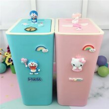 Hello Kitty Cartoon Lid Rolling And Pressing Type Plastic Trash Bin Hello Kitty Cartoon Lid Rolling And Pressing Type Plastic Trash Bin