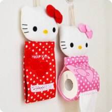 Cartoon Hello Kitty Bathroom Tissue Hanging Storage Bag Cartoon Hello Kitty Bathroom Tissue Hanging Storage Bag