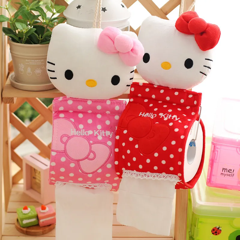 Cartoon Hello Kitty Bathroom Tissue Hanging Storage Bag Cartoon Hello Kitty Bathroom Tissue Hanging Storage Bag