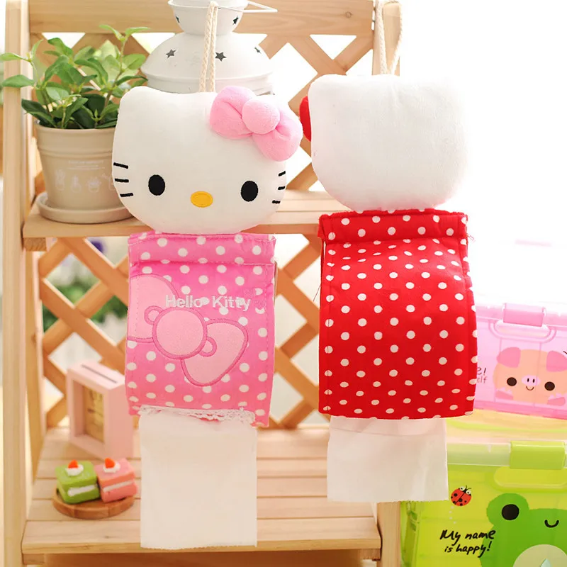 Cartoon Hello Kitty Bathroom Tissue Hanging Storage Bag Cartoon Hello Kitty Bathroom Tissue Hanging Storage Bag